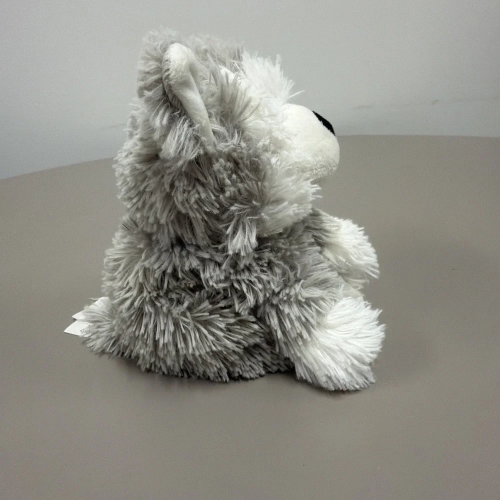 Warmies Microwavable Plush Husky Dog 10" Gray Cream Stuffed Animal Heat Therapy - Picture 4 of 11